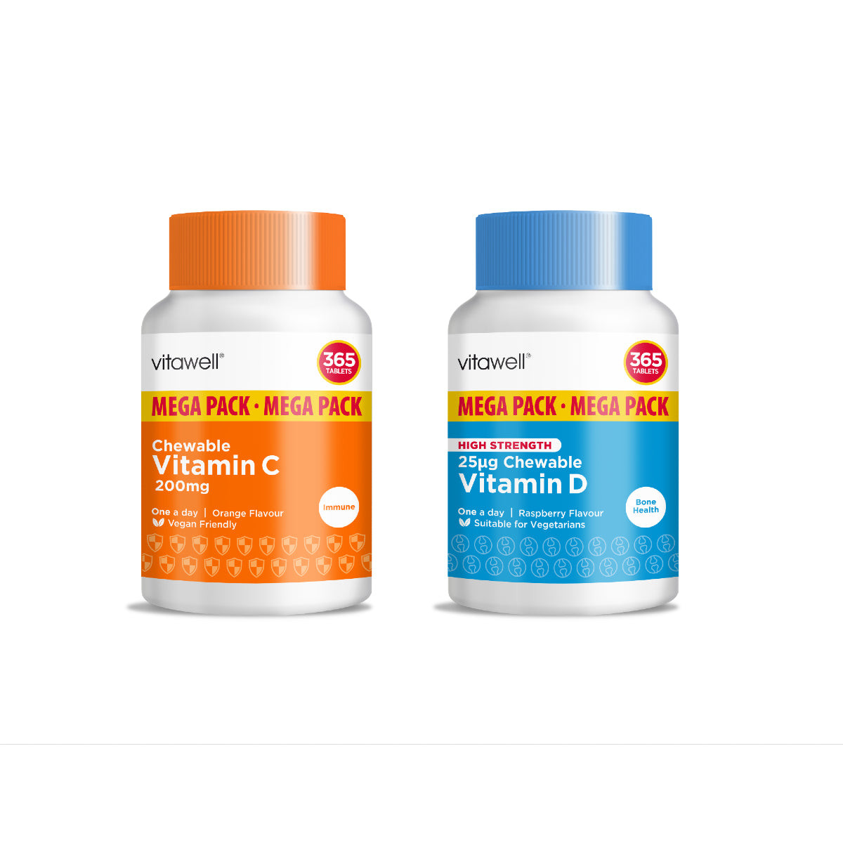 Vitawell immunity duo chewable vitamin C & D