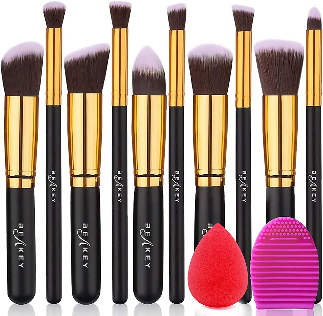 BESTOPE Premium Synthetic Foundation Brush Blending Face Powder Blush  Concealers Eye Shadows Makeup Brushes Kit, Rose Golden, 16 Pieces