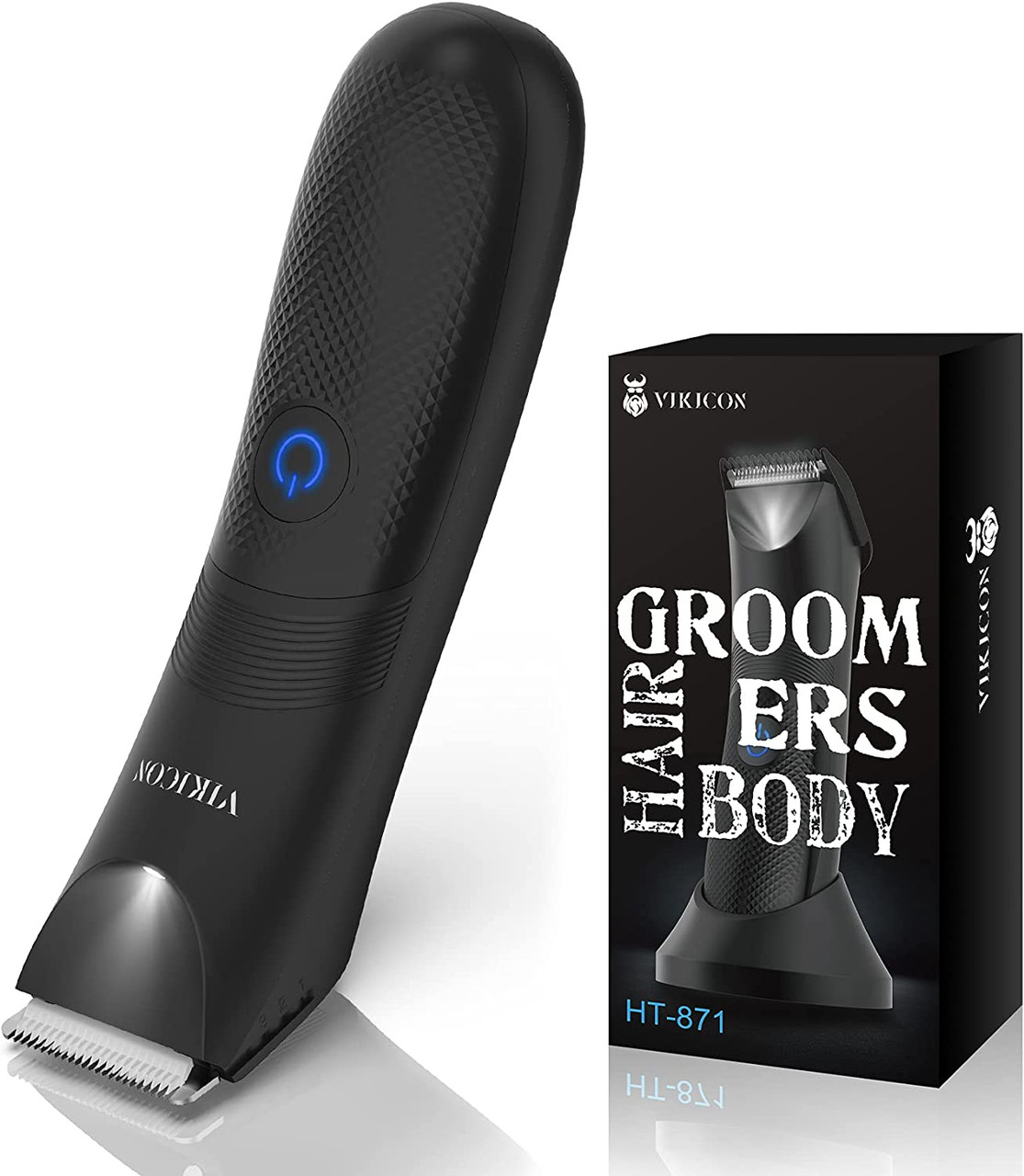 Electric Body Hair Trimmer and Shaver for Men, VIKICON Body Groomer for  Groin&Ball w/Lighting, Pubic