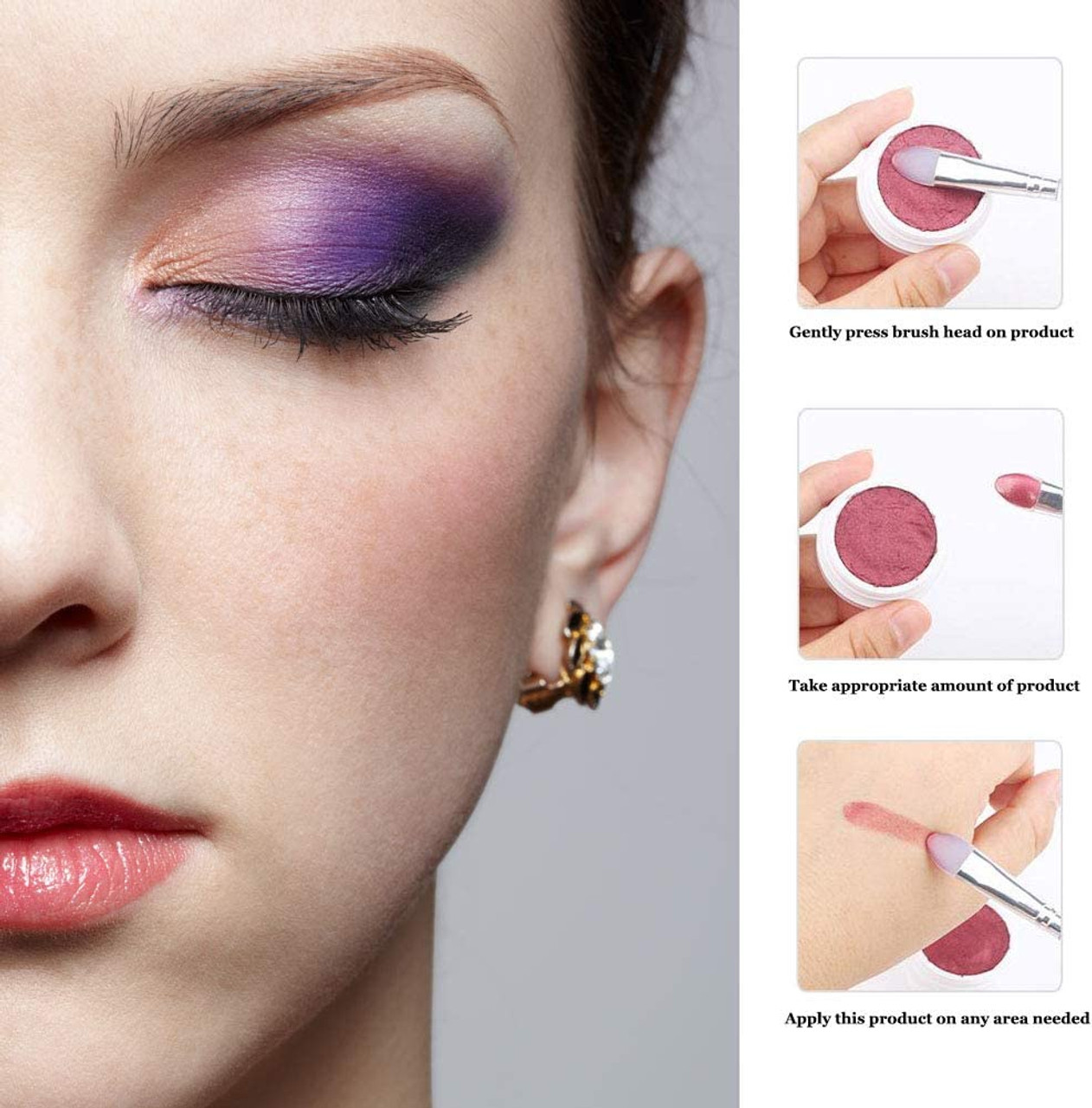 Lormay 9 Pcs Silicone Makeup Brush Set: Applicator for Face Mask, Eyeliner, Eyebrow, Eye Shadow, Lip Makeup and UV Epoxy Resin (Purple)
