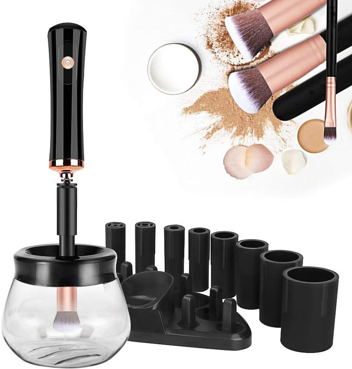 Makeup Brush Cleaner and Dryer, Lemcrvas Professional Electronic Makeup  Brushes Spinner Comestic Brushes Cleaning Tool with