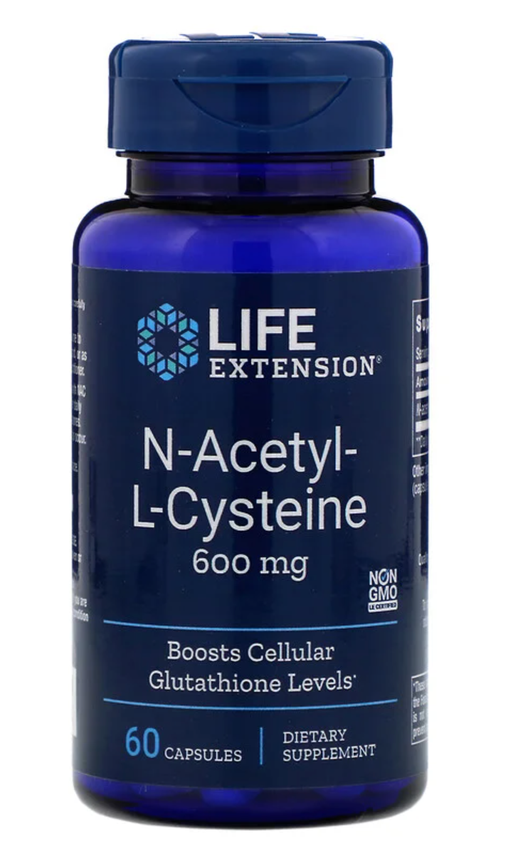 Life Extension - N-Acetyl-L-Cysteine, 600 mg, 60 Vegetarian Capsules - Kiwla