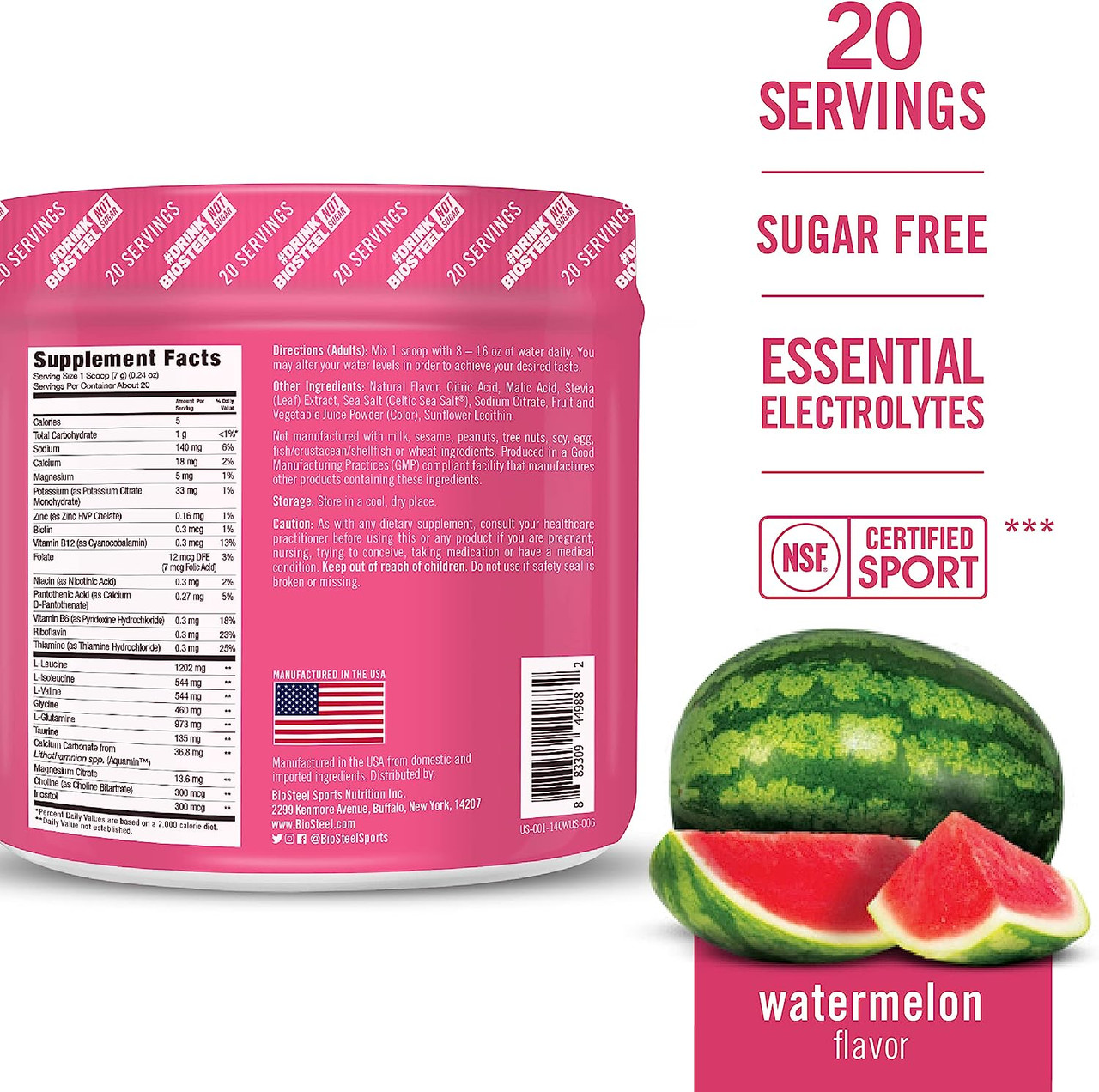 BioSteel Hydration Mix, Sugar-Free with Essential Electrolytes and