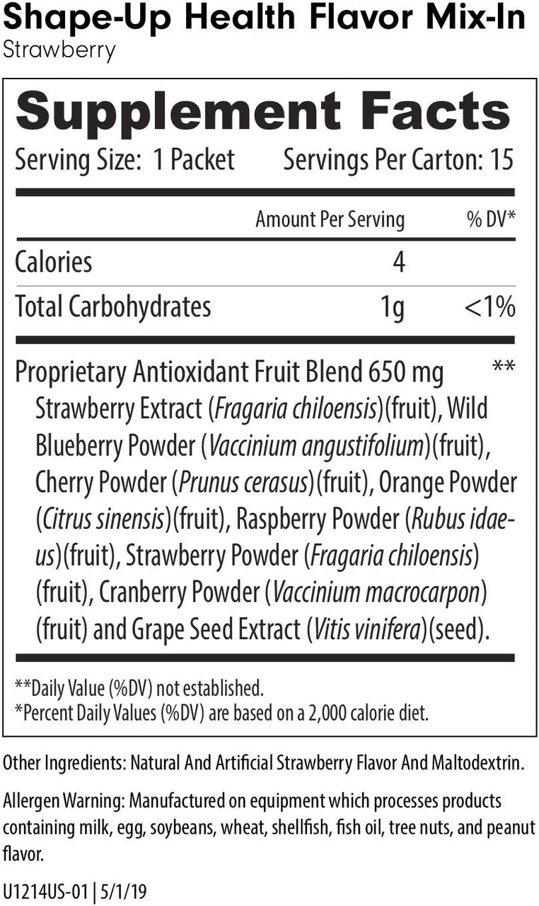 ViSalus ShapeUp Health Flavor Mixin Strawberry (15 Packets)