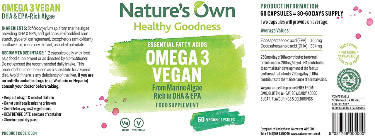 Omega 3 Vegan Supplement - Nature's Own