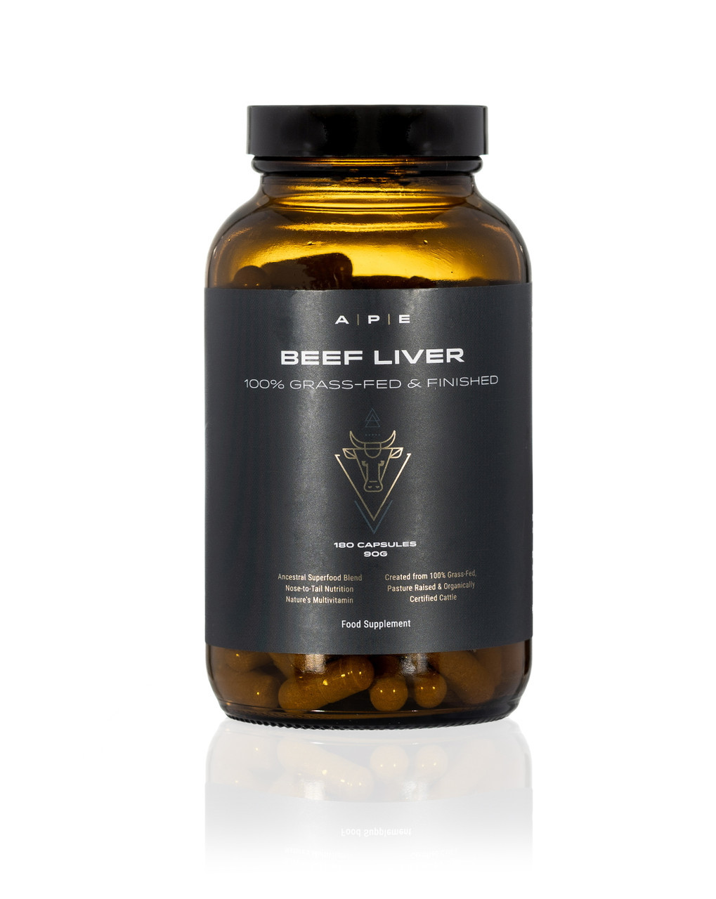 Ancestral Nutrition Primal Energy Iron Grass Fed Beef Spleen 90 Capsules - Part&Parcel