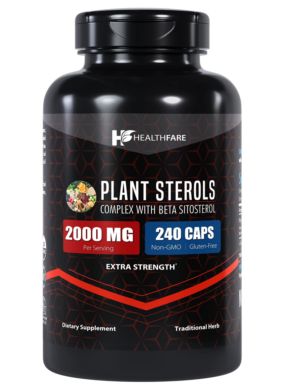 Healthfare Plant Sterols 2000Mg | 240 Count | Extra Strength Capsules With  Beta Sitosterol | Gluten-