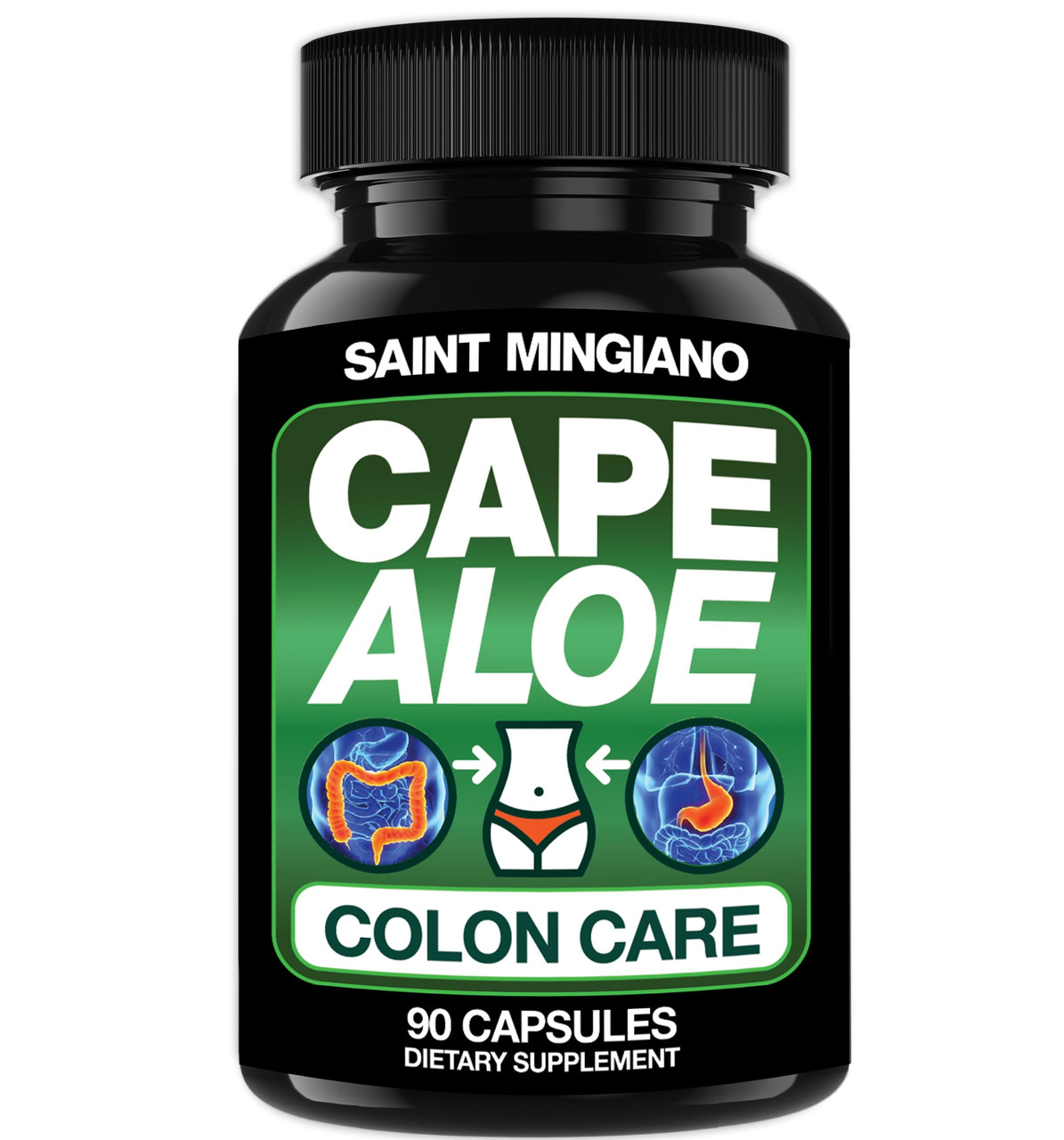 Saint Mingiano Cape Aloe Colon Cleanse, Detox & Flush - 90 Capsules. Gentle  Constipation Relief And Bowel