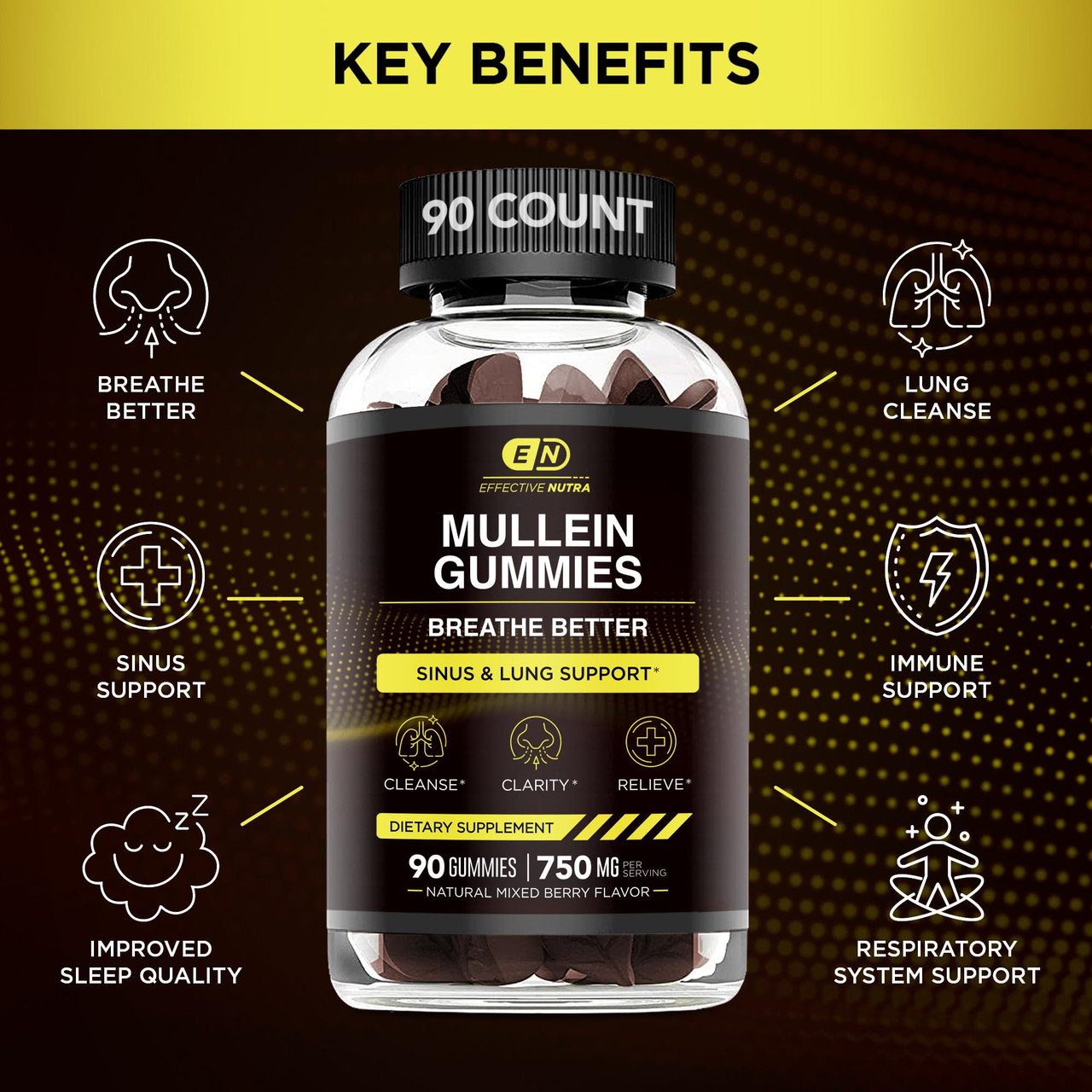 thumbnail image 2 of Pslalae Lung Detox & Cleanse Supplement - With Quercetin, Mullein Leaf - 3000mg 2 of 5