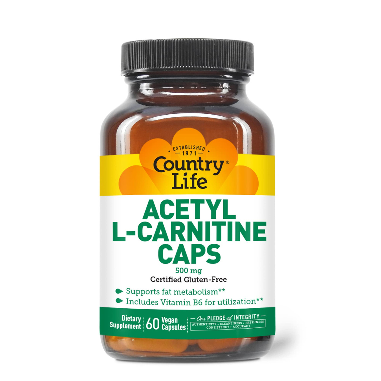 Country Life Acetyl L-Carnitine Caps With Vitamin B-6 To Aid In Utilization 500Mg 60 Country Life Acetyl L-Carnitine Caps With Vitamin B-6 To Aid In Utilization 500Mg 60