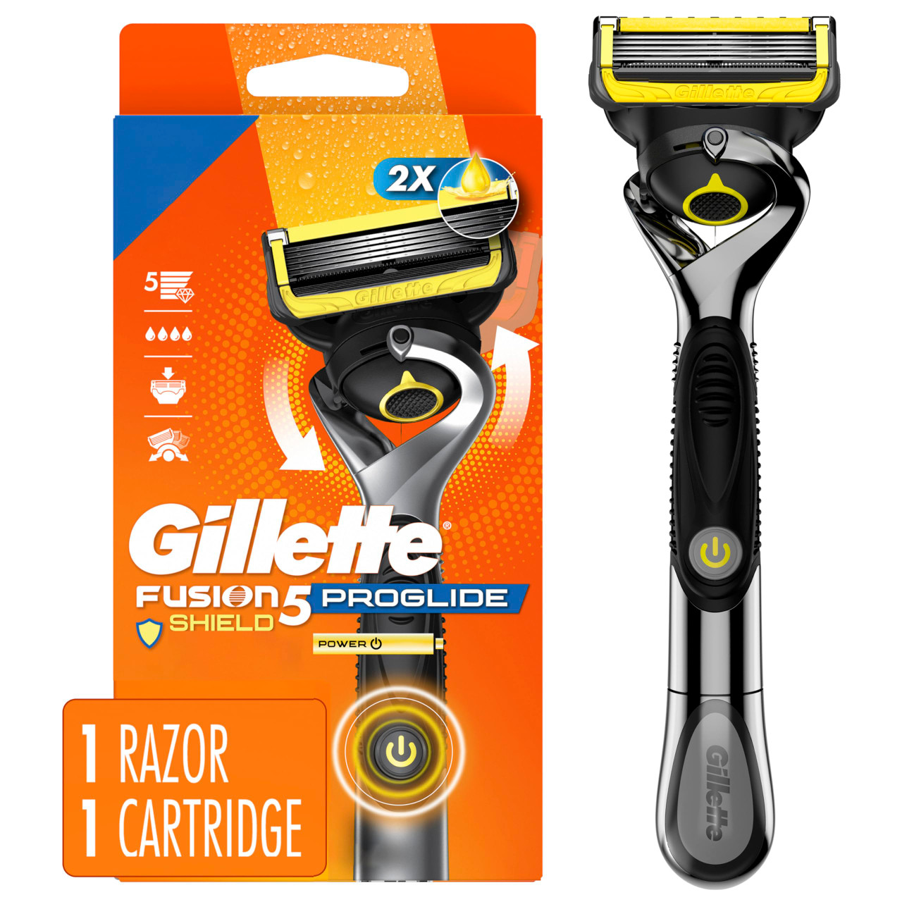 Gillette Fusion5 ProGlide Shield Shaving Razor for Men, 1 Power