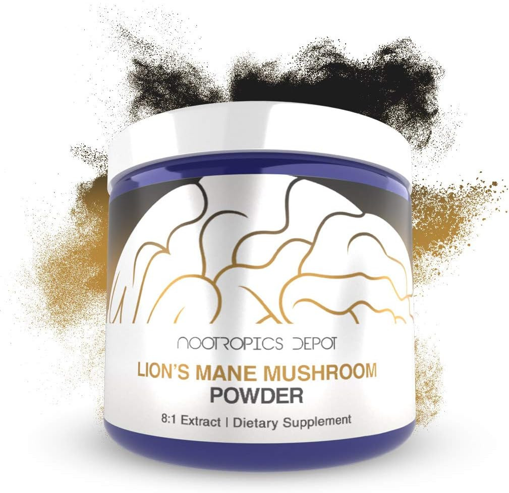 Nootropics Depot Lions Mane Mushroom Powder | 8:1 Whole | Buy at