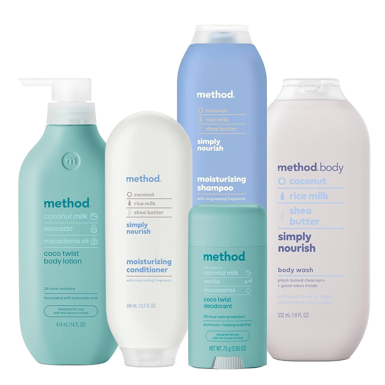 Method Bundle of Simply Nourish Body Wash 18 oz + Coco Twist Body
