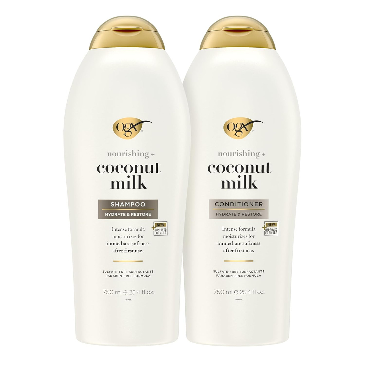 OGX Nourishing + Coconut Milk Shampoo & Conditioner, Set, 25.4 Fl