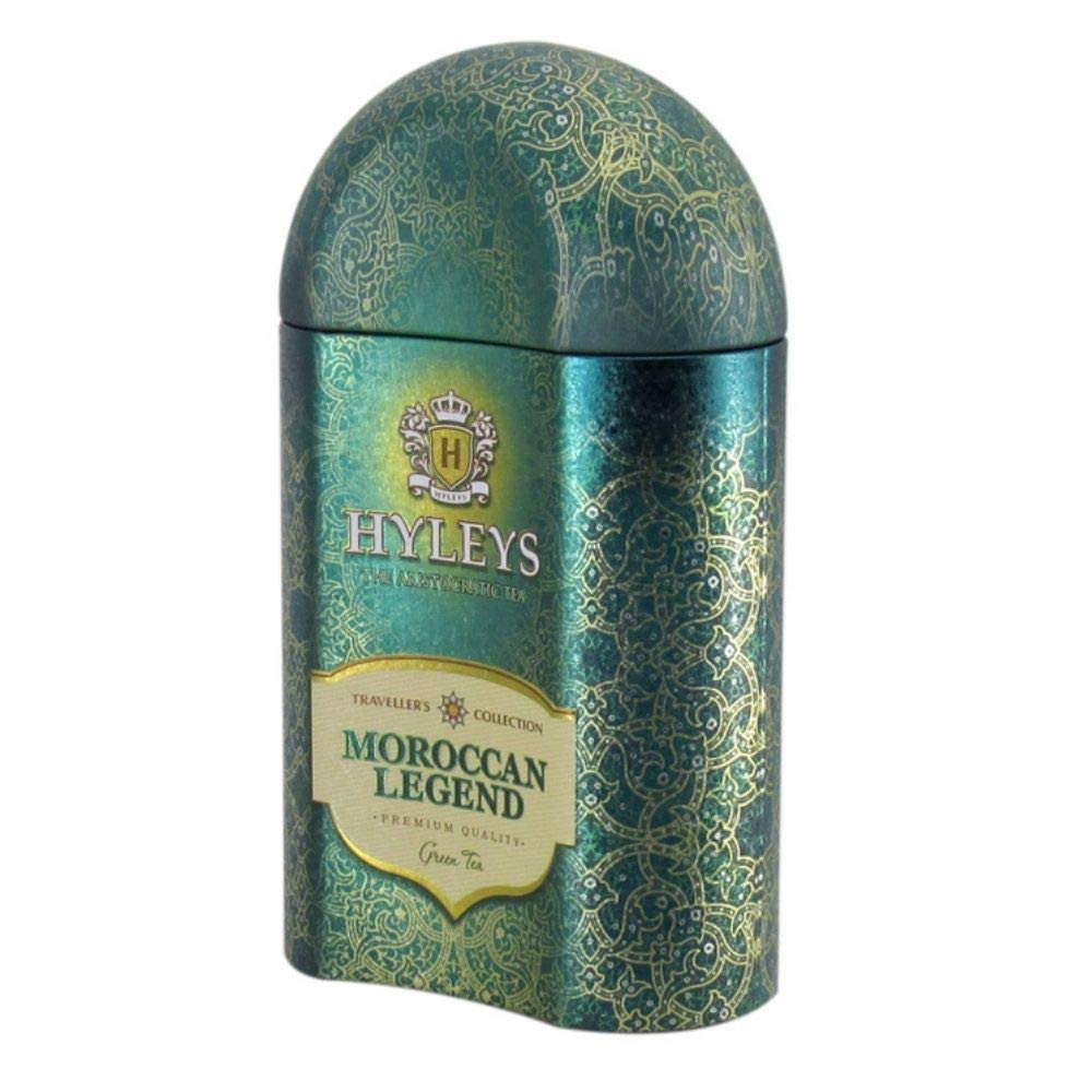 Hyleys Loose Leaf Green Tea with Mint Rose and Blue Corn Flowers