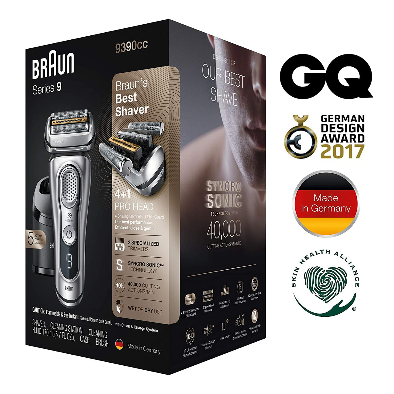 Braun Electric Razor for Men, Series 9 9390cc, Electric Shaver