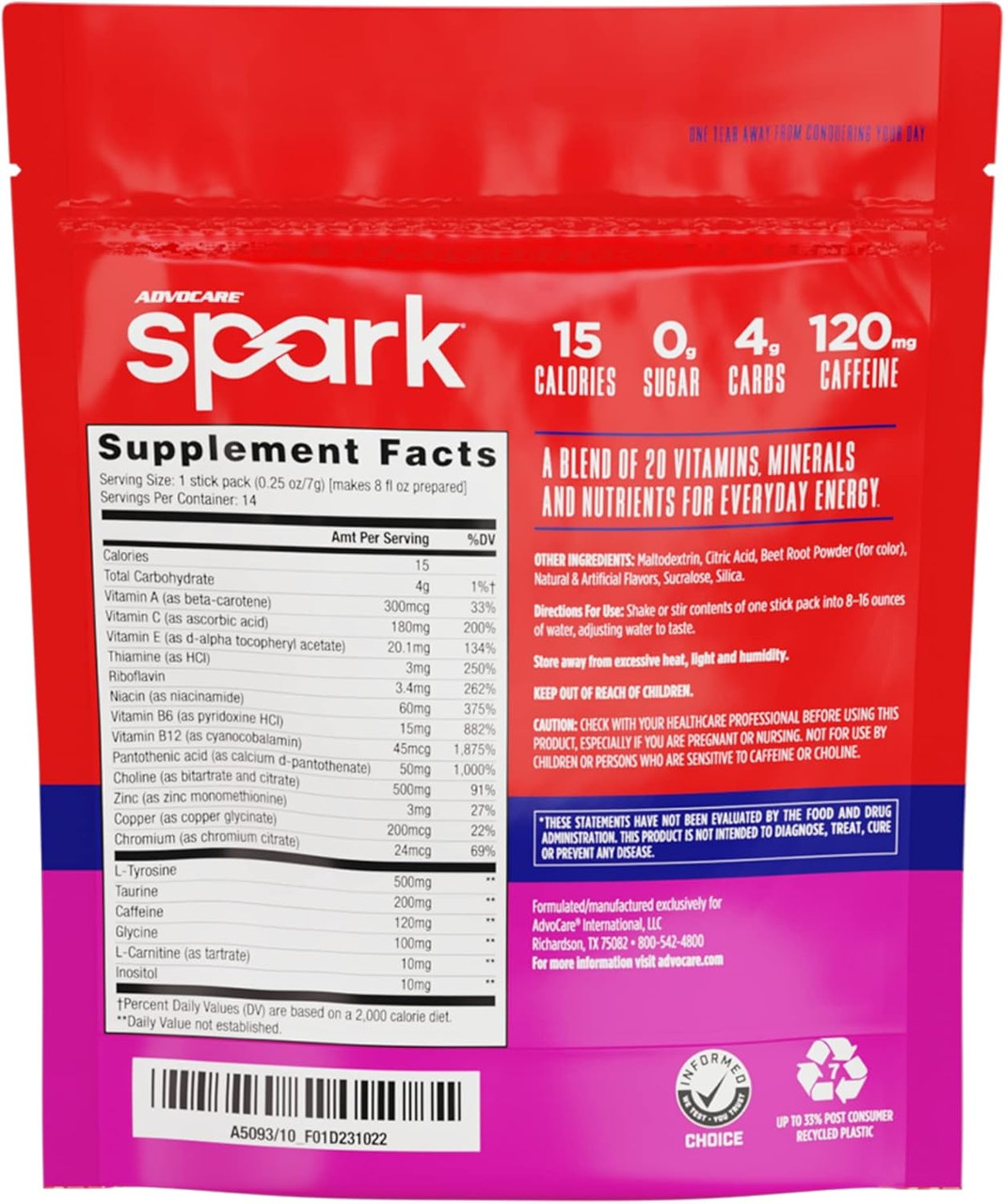 advocare l carnitine Advocare Spark Vitamin & Amino Acid Supplement - Focus | Buy at Kiwla