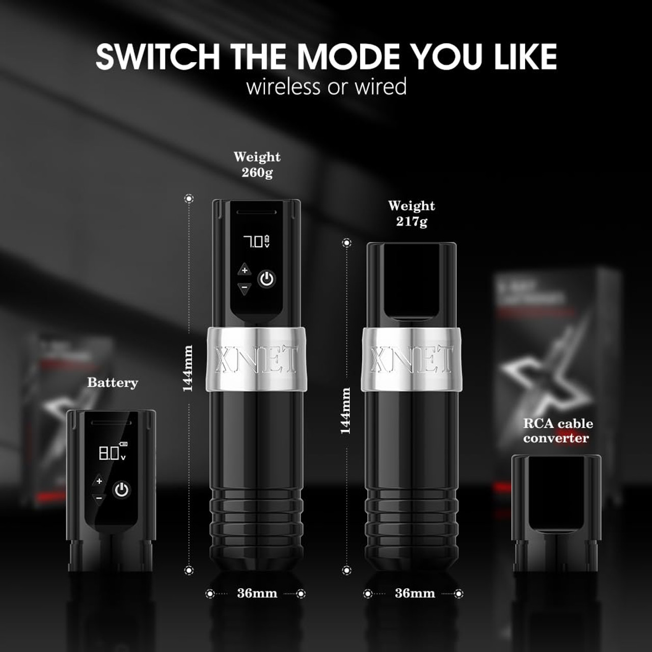 XNET Wireless　tattoo machine set Tattoo Gun Kit Complete Tattoo Machine Kit, Xnet Cordless