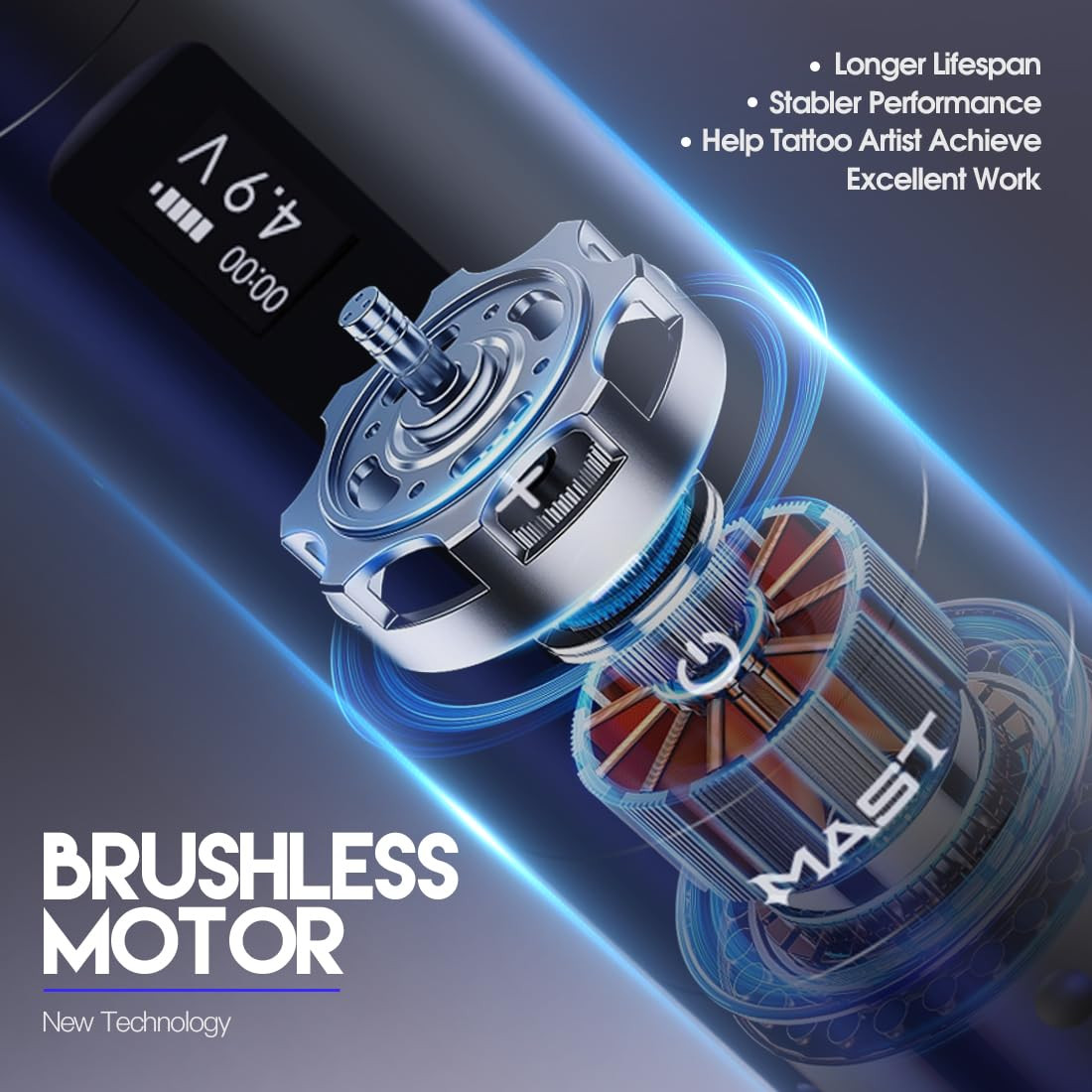 Mast Wireless Tattoo Kit, A2 Tattoo Pen Machine, Cordle | Buy at
