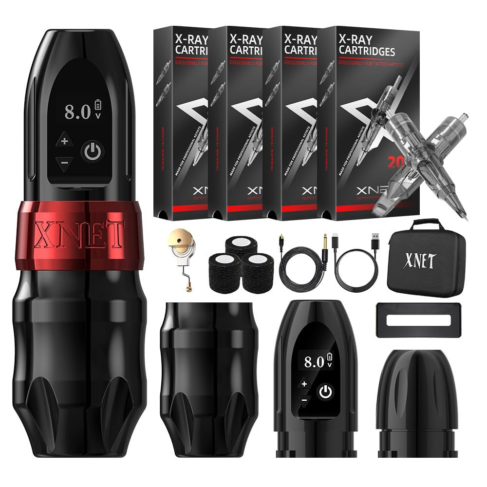 Tattoo Kit - Xnet Titan Wireless Tattoo Machine Kit Complete With