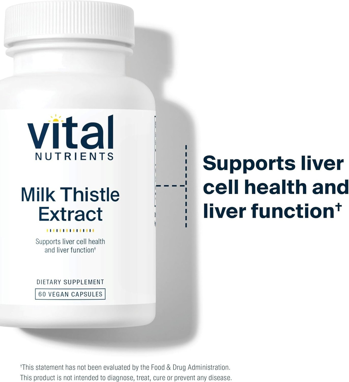 Vital Nutrients Milk Thistle Extract 250Mg Vegan Milk Thistle Supplement  For Liver Function & Detox Antioxidant