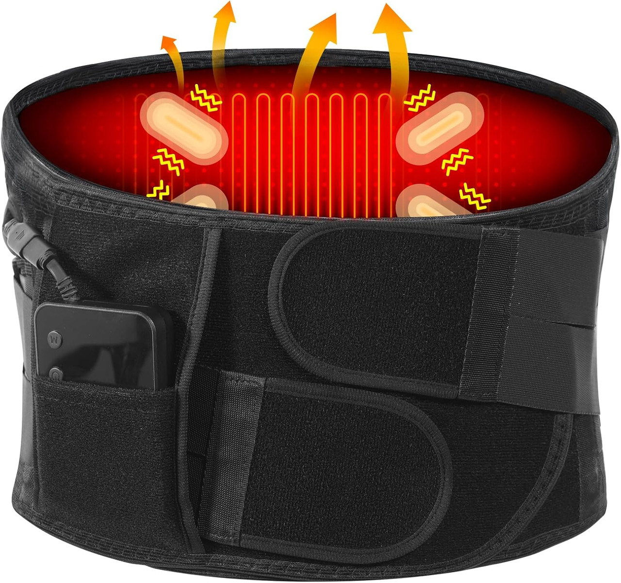 Cordless Heating Pad Back Massager Brace For Lower Back Pain Relief, Heated Back Brace Vibration Wrap Cordless Heating Pad Back Massager Brace For Lower Back Pain Relief, Heated Back Brace Vibration Wrap