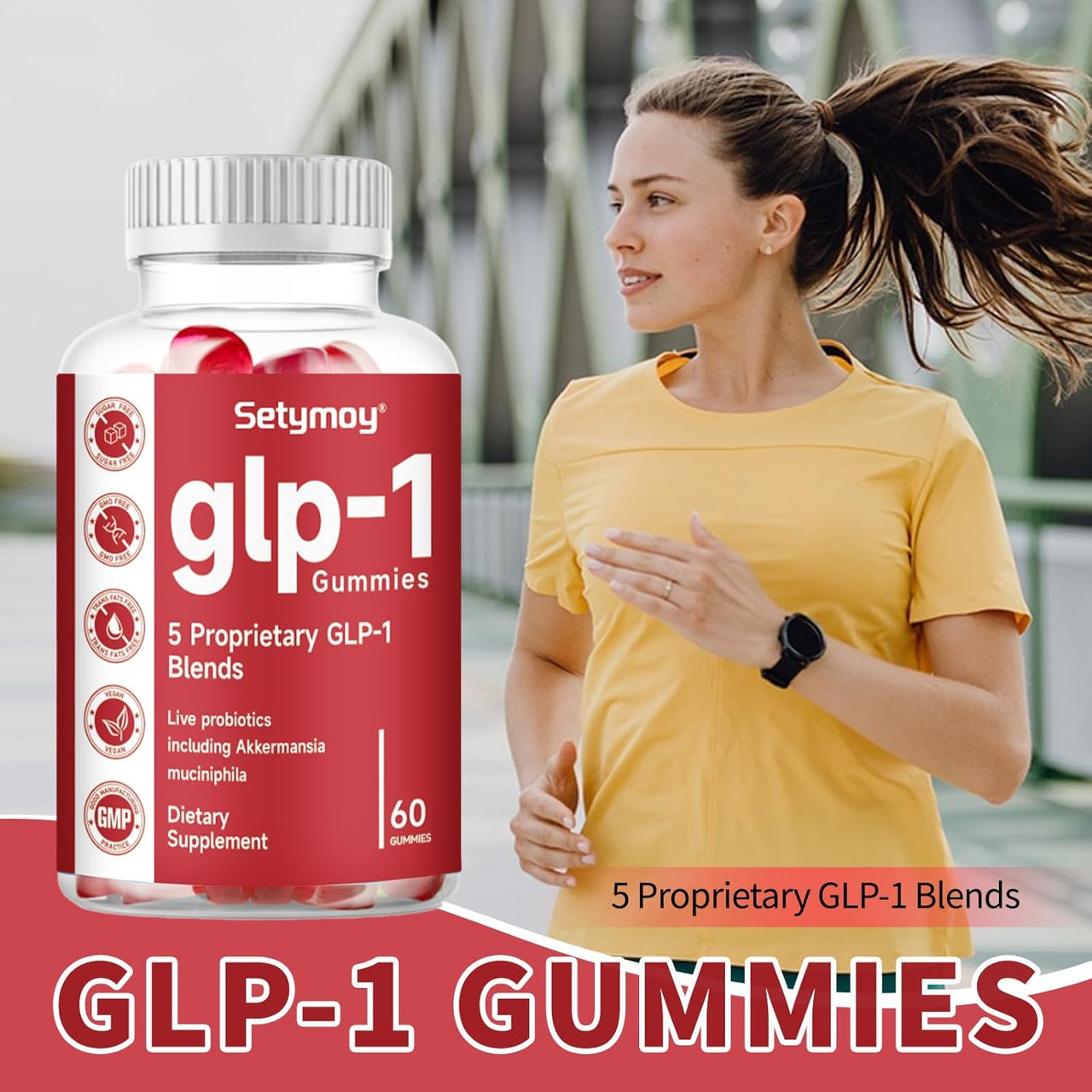 Glp-1 Supplement Gummies With Akkermansia Probiotic, Berberine, Glp 1  Probiotic Gummy For Women And Men