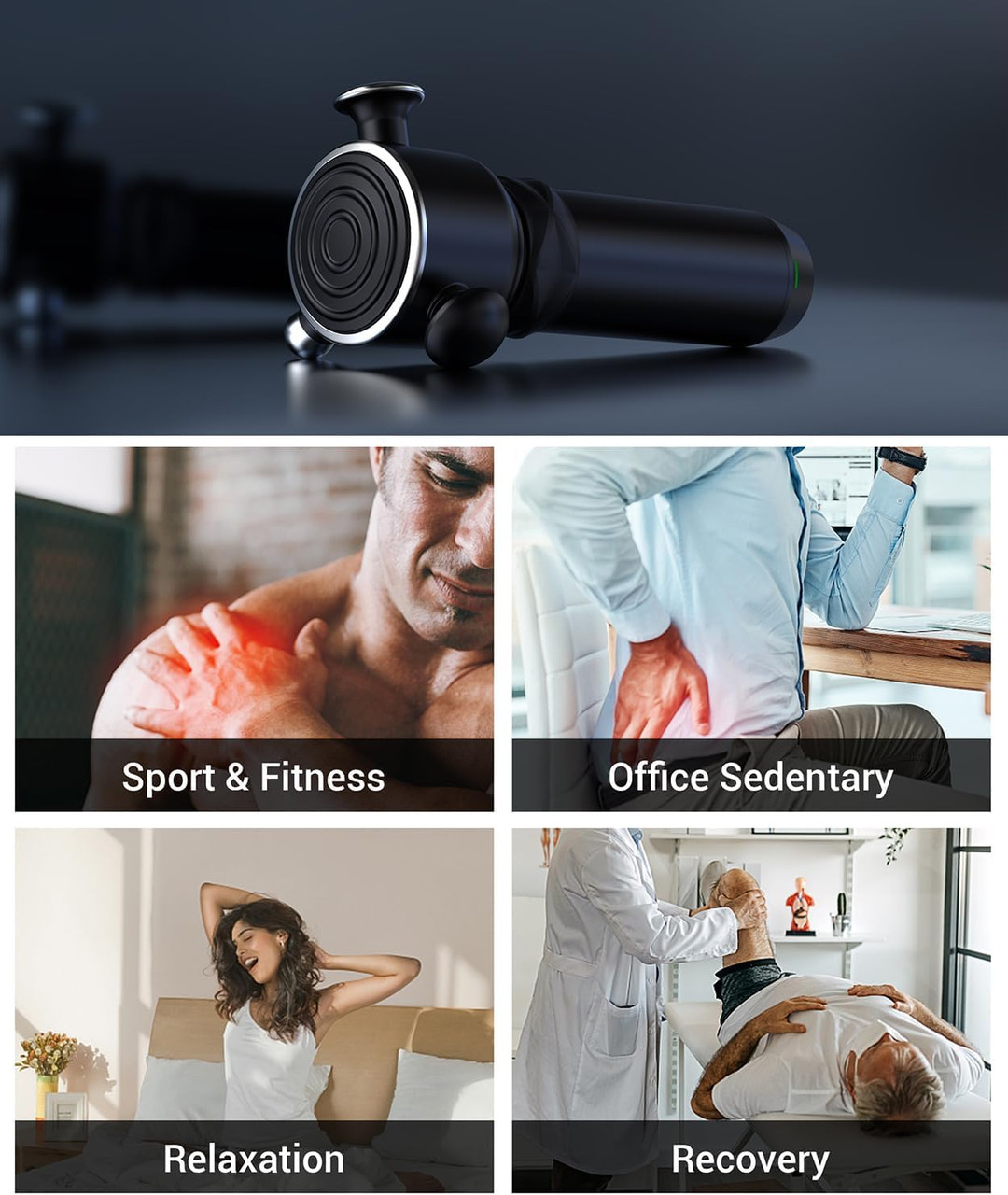 Hyako R1 Deep Tissue Vibrating Muscle Massager - Therapy Back Massager For  All Body Relief - Muscle Pain
