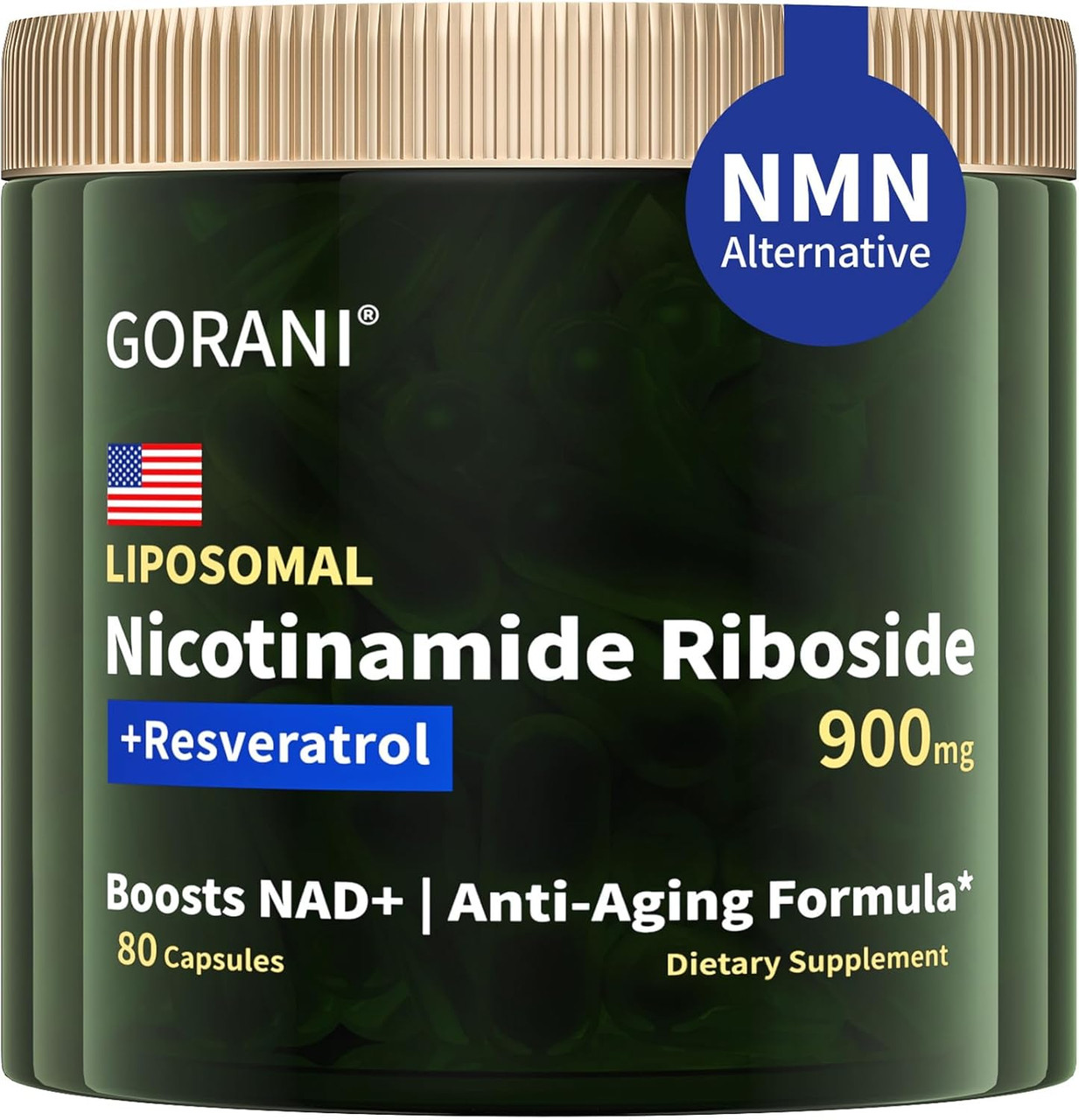 Airboy Nicotinamide Riboside 900mg – NAD+ Booster With Resveratrol & Quercetin, 80 Capsules