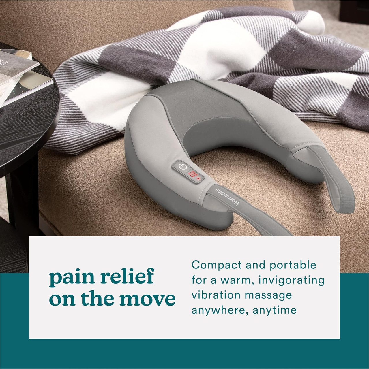 Homedics Pro Therapy Vibration Neck Massager With Heat  Soft Foam,  Vibration Massage, Plus Soothing Heat And