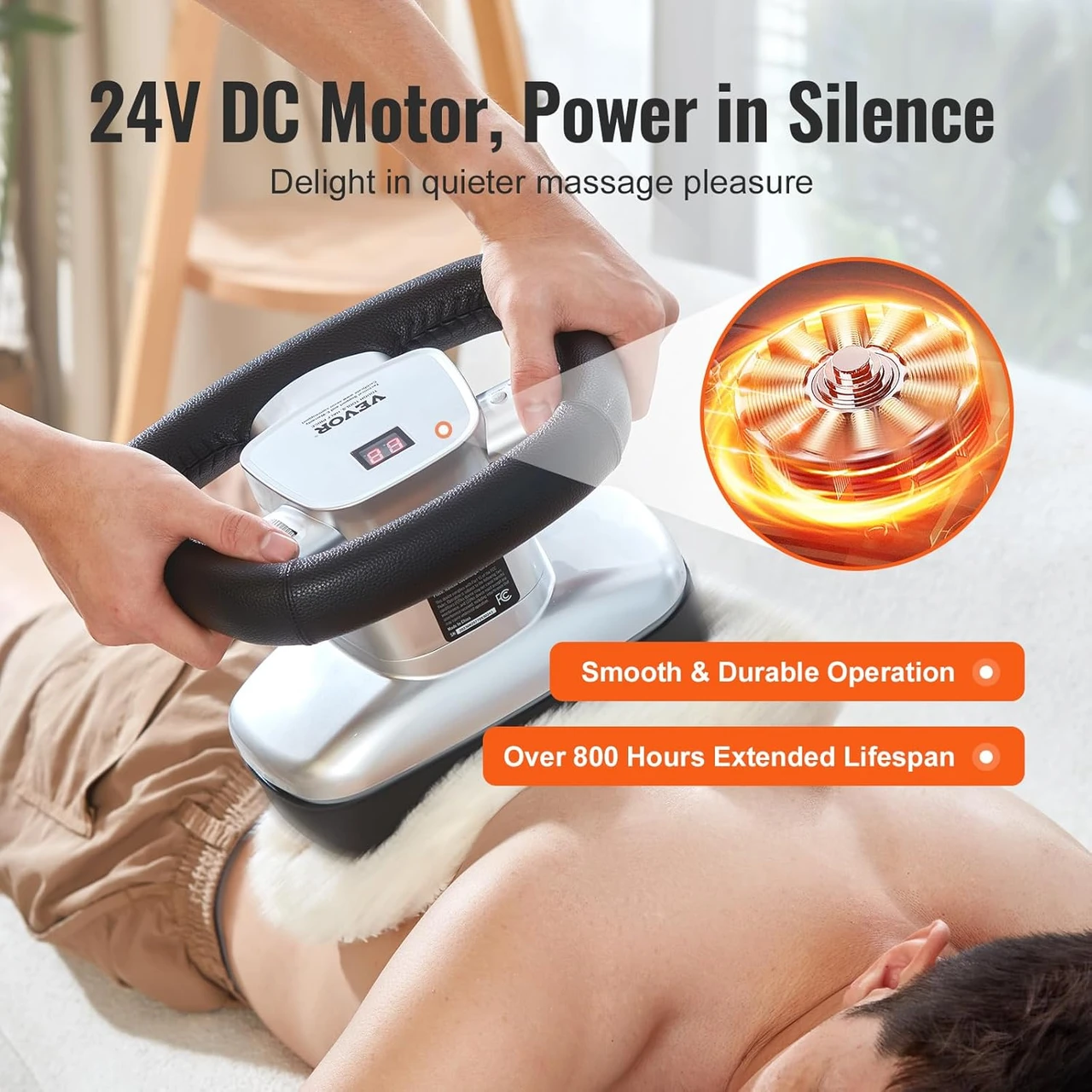 hand held back massager with heat and vibration Snailax Heated Back Massager with Vibration main image 1