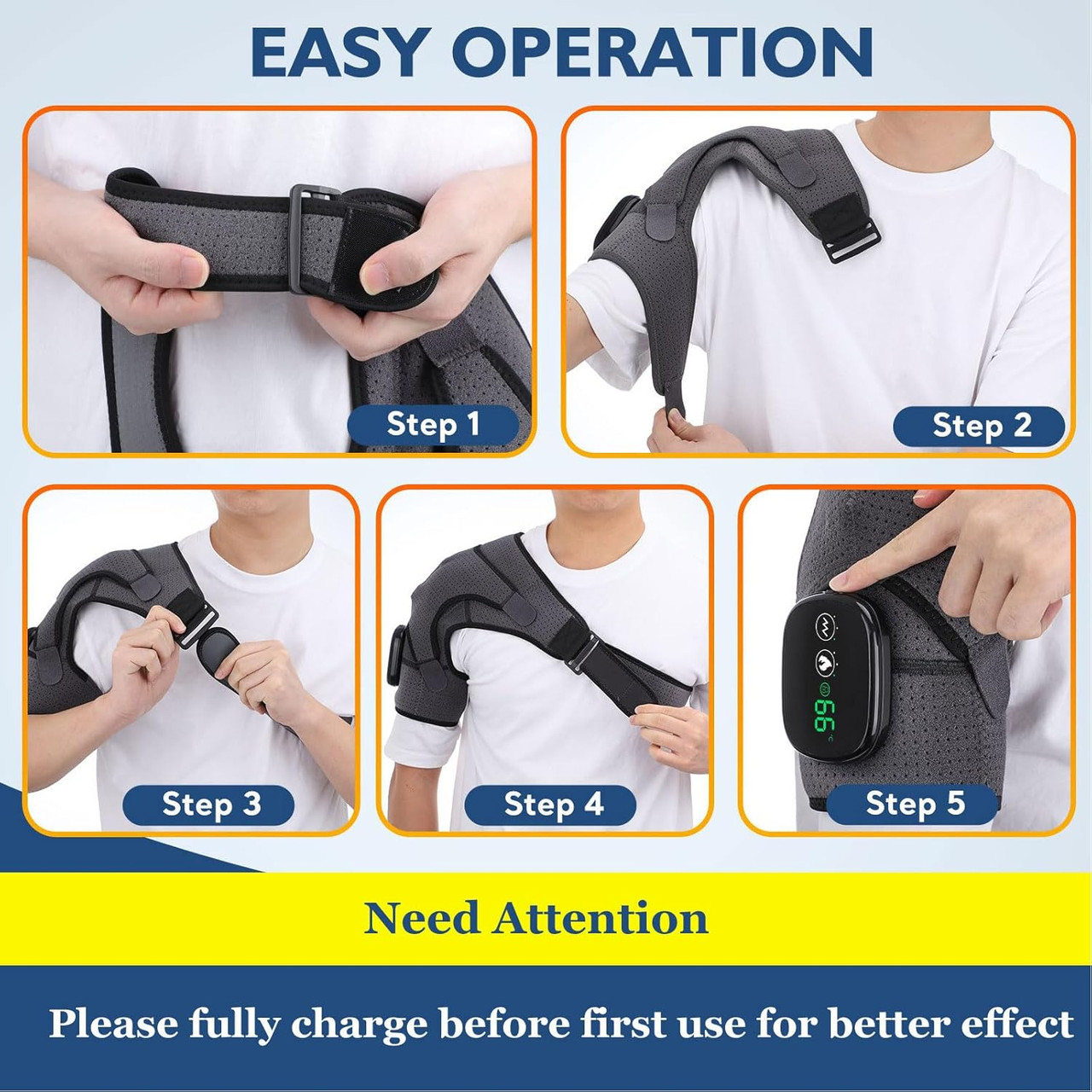 Heated Shoulder Wrap With Massage, Portable Heated Shoulder Brace For Women Men, Cordless Vibration Shoulder Heating Heated Shoulder Wrap With Massage, Portable Heated Shoulder Brace For Women Men, Cordless Vibration Shoulder Heating
