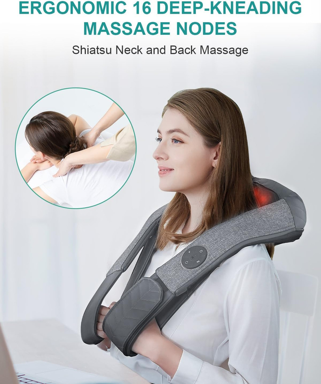 Nekteck Cordless Neck And Back Massager For Pain Relief Deep