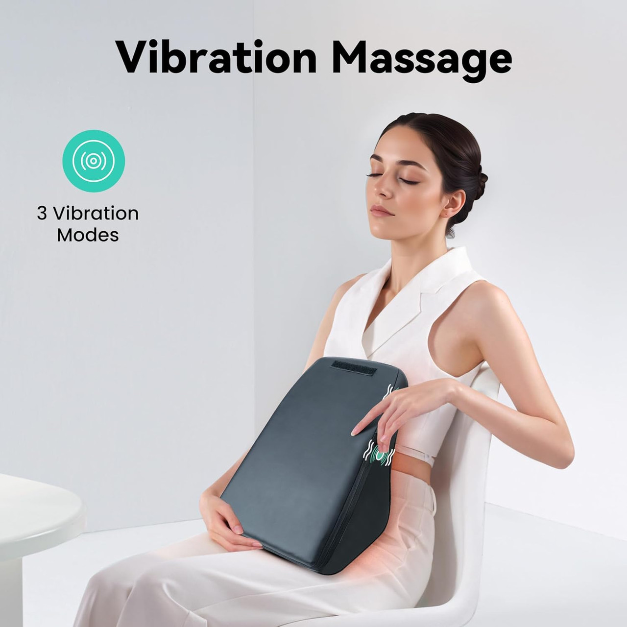 back/neck massager with vibration Smooth Triple Fusion 3-in-1 Back Massager Lumbar Pillow with Heat, Vibration  & Traction Back Massager for Pain Relief DeepTissue.Relaxation Device for  Home,Office,Car.Gift Idea Corded outdoorfun main image 1