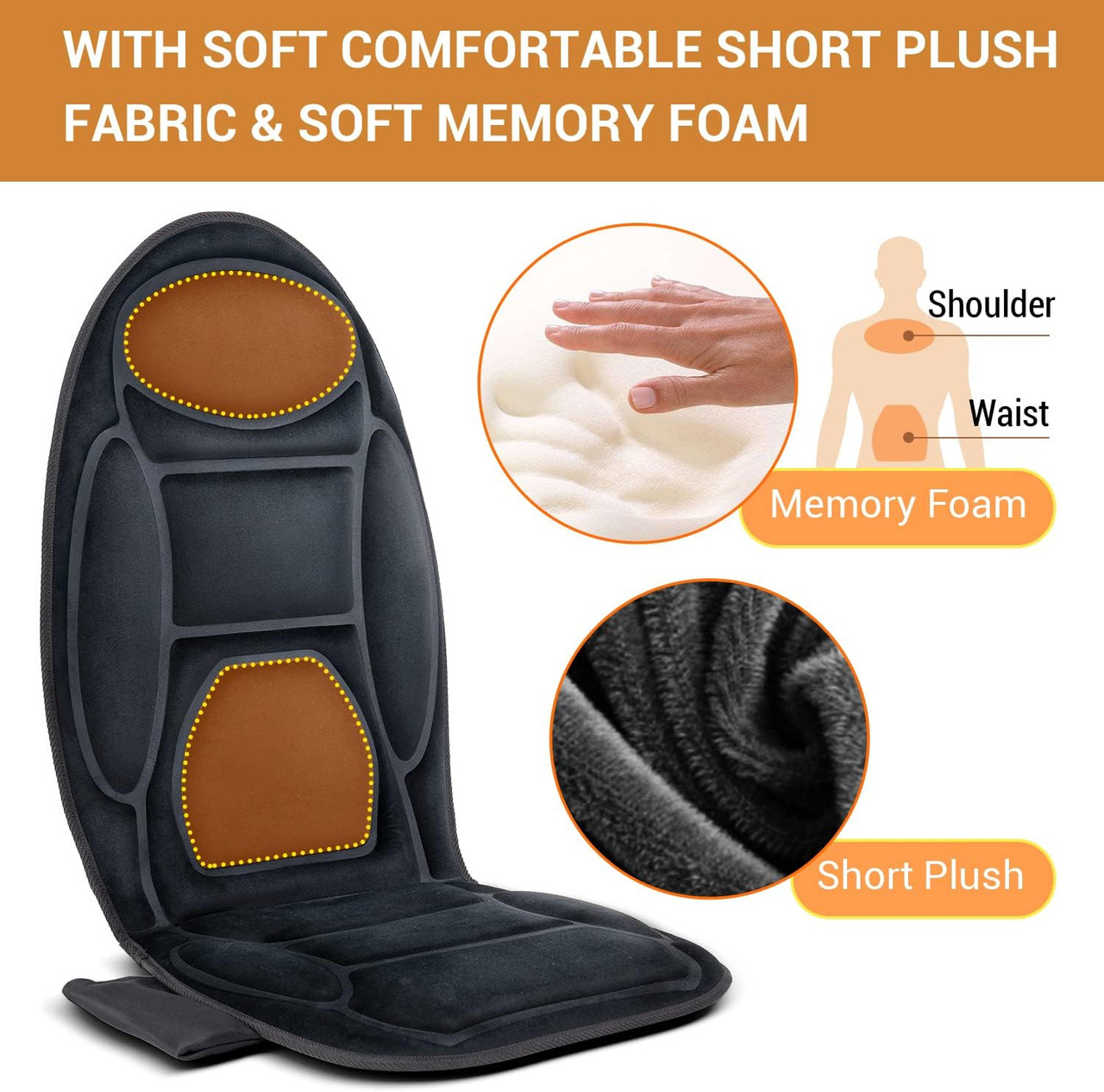 Seat Cushion Portable Chair Massager With Heat Nivkart Back