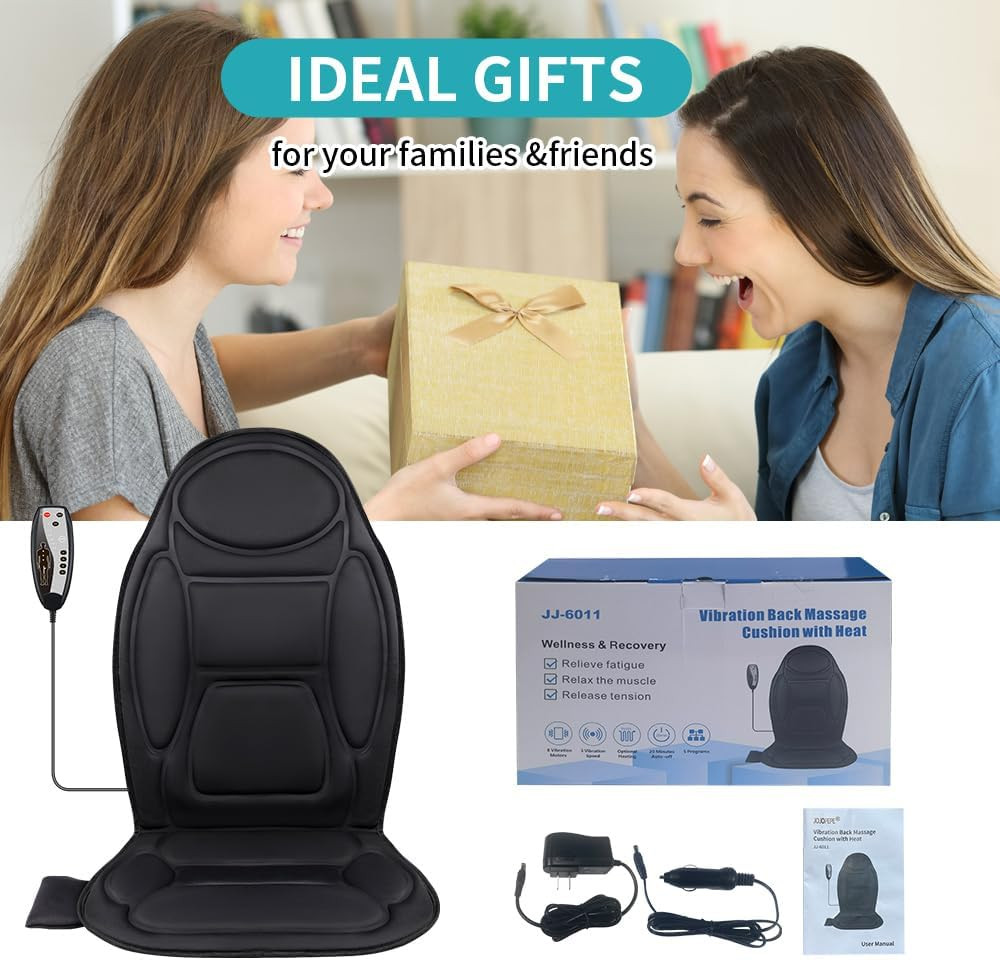 Back Massager Seat Cushion With Heat,8 Vibration Motors Massage
