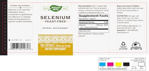 Nature'S Way Selenium - 200 Mcg Per Serving - L-Selenomethionine - Potent  Antioxidant - Essential Mineral Supplement - Gluten - 100