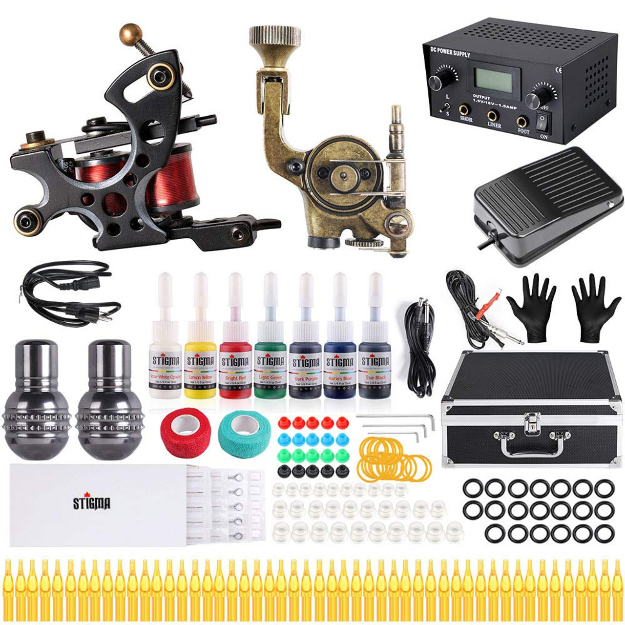 Tattoo Machine Kit 2 Rotary Tattoo Machine Power Supply With Needle Foot  Pedal Handle For Tattoo Artist Beginner Tattoo Training Set  Fruugo IN