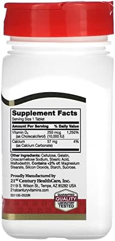 21st Century 250-Count D3 2000 IU Softgels