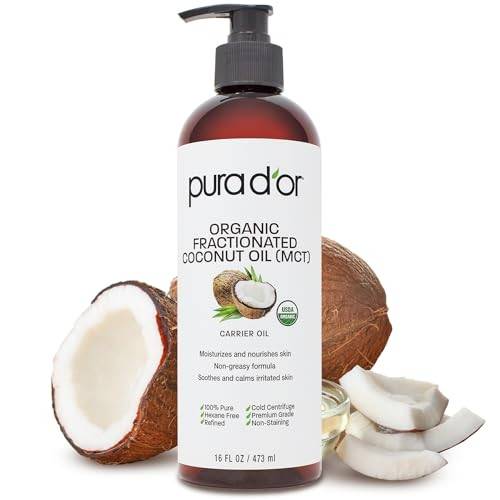Pura D'Or 16 Oz Organic Fractionated Coconut Oil Avocado Oil - 100% ...