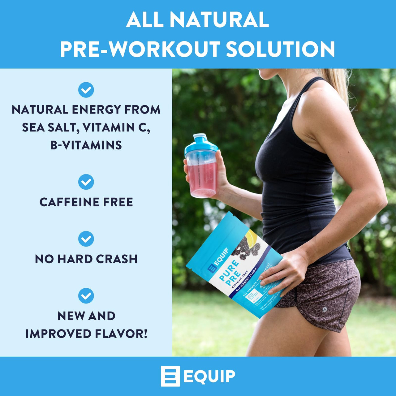 Equip Foods Pure Pre All Natural Pre-Workout Powder | Caffeine Free EAA  Vitamin C B6