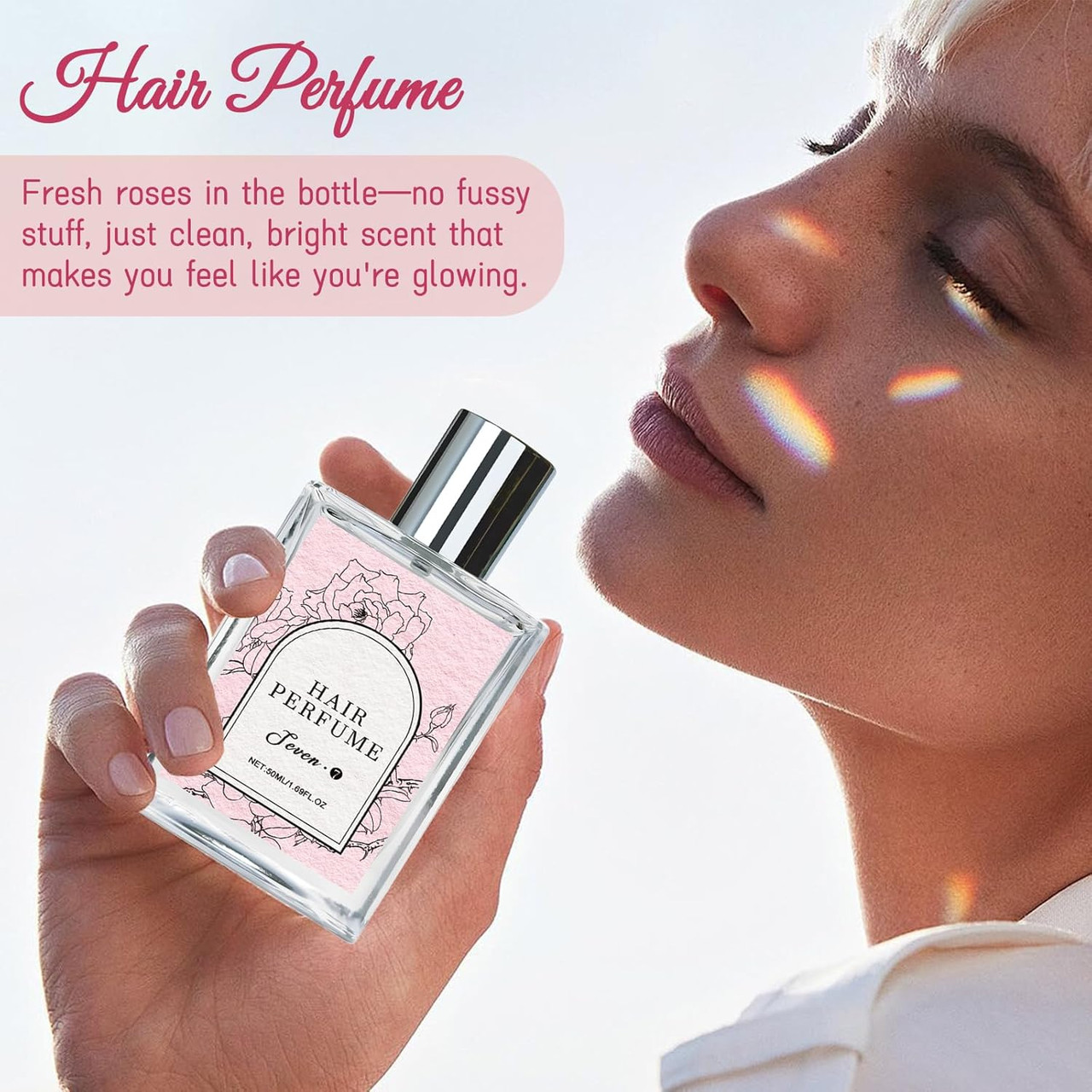 Hair Perfume For Women Long Lasting Pheromone Perfume Spray Deodorizer Refresher Fresh Romantic Rose Floral Fragrance Nourishing And Hydrating