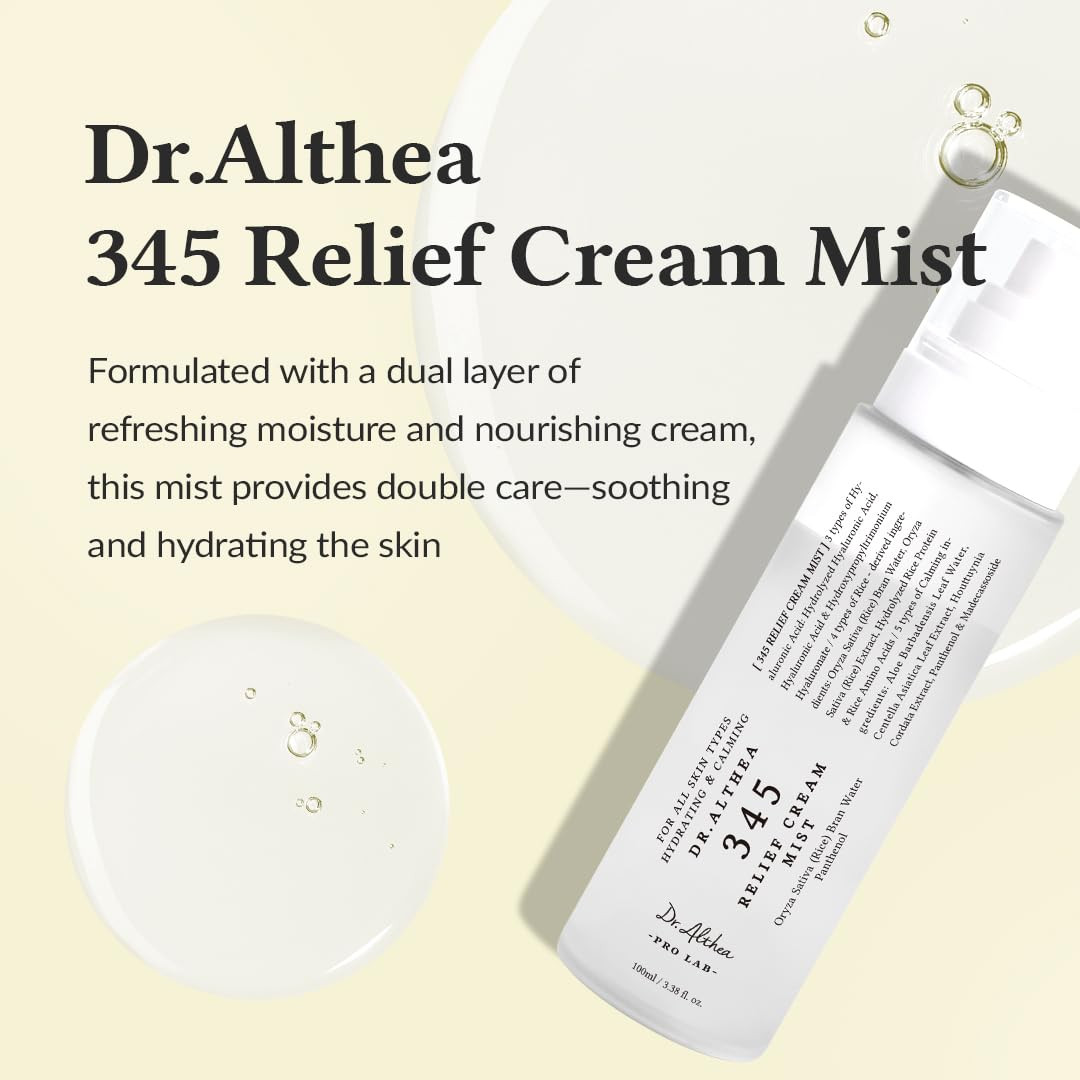 Dr.Althea 345 Relief Cream Mist Hydrating Facial Mist with Rice