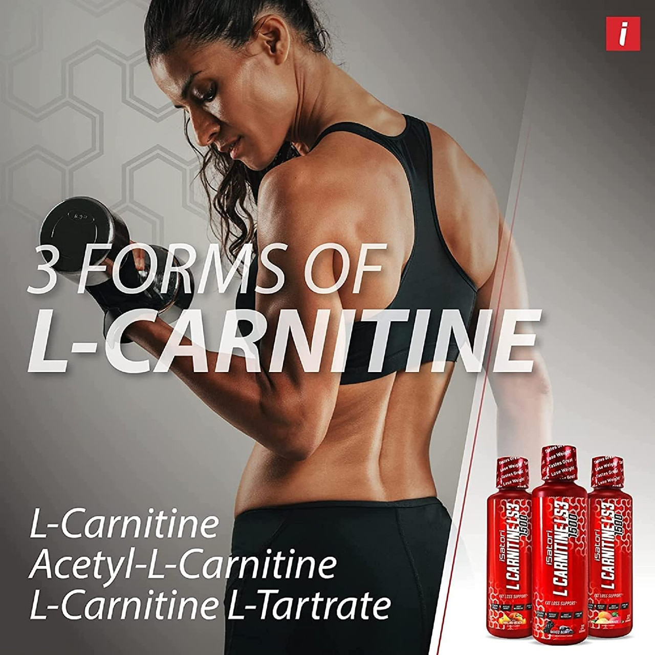 Isatori L-Carnitine Ls3 1500 Triple-Blend Liquid L Carnitine Supplement  With Acetyl & Tartrate Stimulant