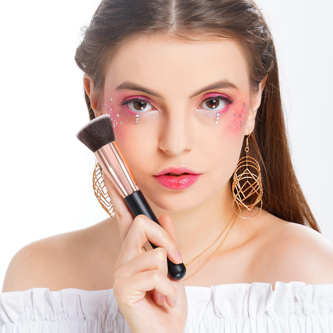 20pcs Makeup BRUSHES Kit Set Powder Foundation Eyeshadow Eyeliner Lip Brush  NEW … (BLACK + GOLD)
