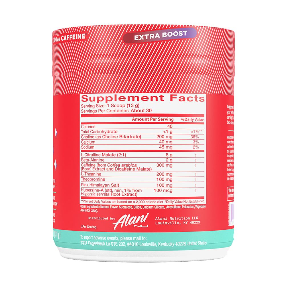 Alani Nu Pre Workout+ Powder Frozen Lemonade Extra Boos | Buy at