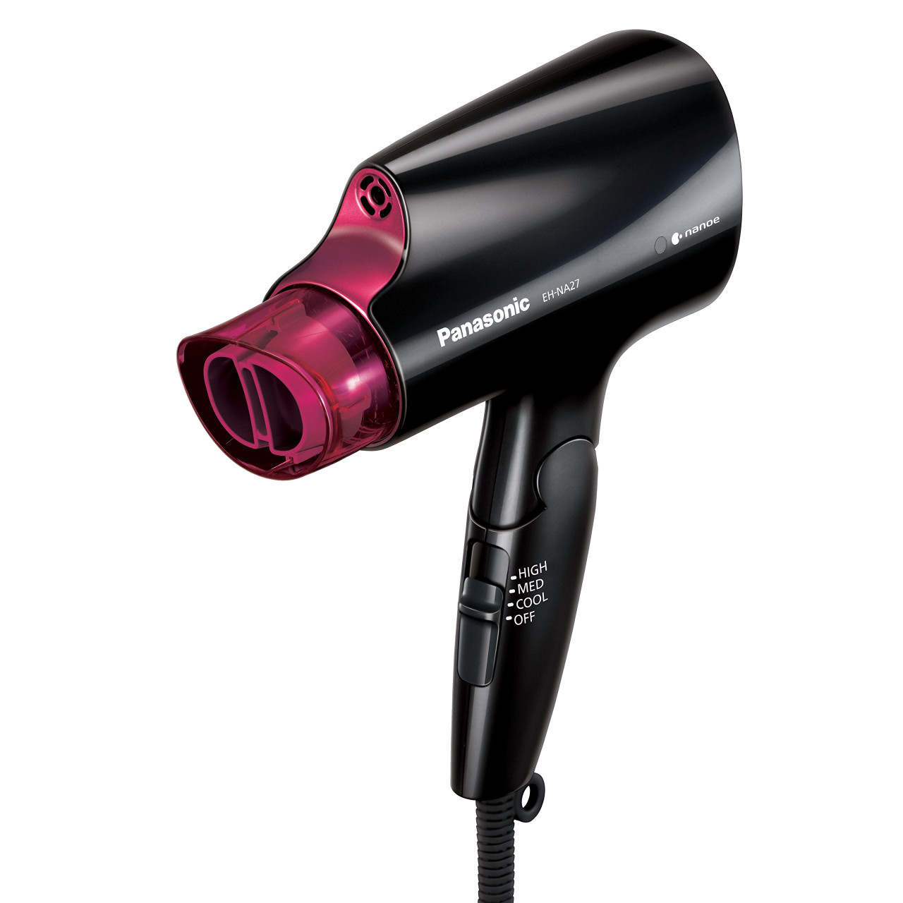 Panasonic Compact Hair Dryer with Nanoe Technology for Smoother, Shinier  Hair, Includes Quick-Dry Nozzle and Folding Handle for Travel, Black, Pink 