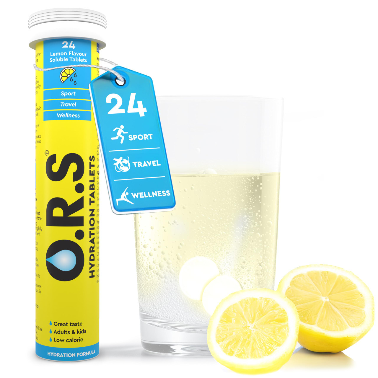 O.R.S Hydration Tablets - Lemon (Hydration), 24 count (Pack of 1)