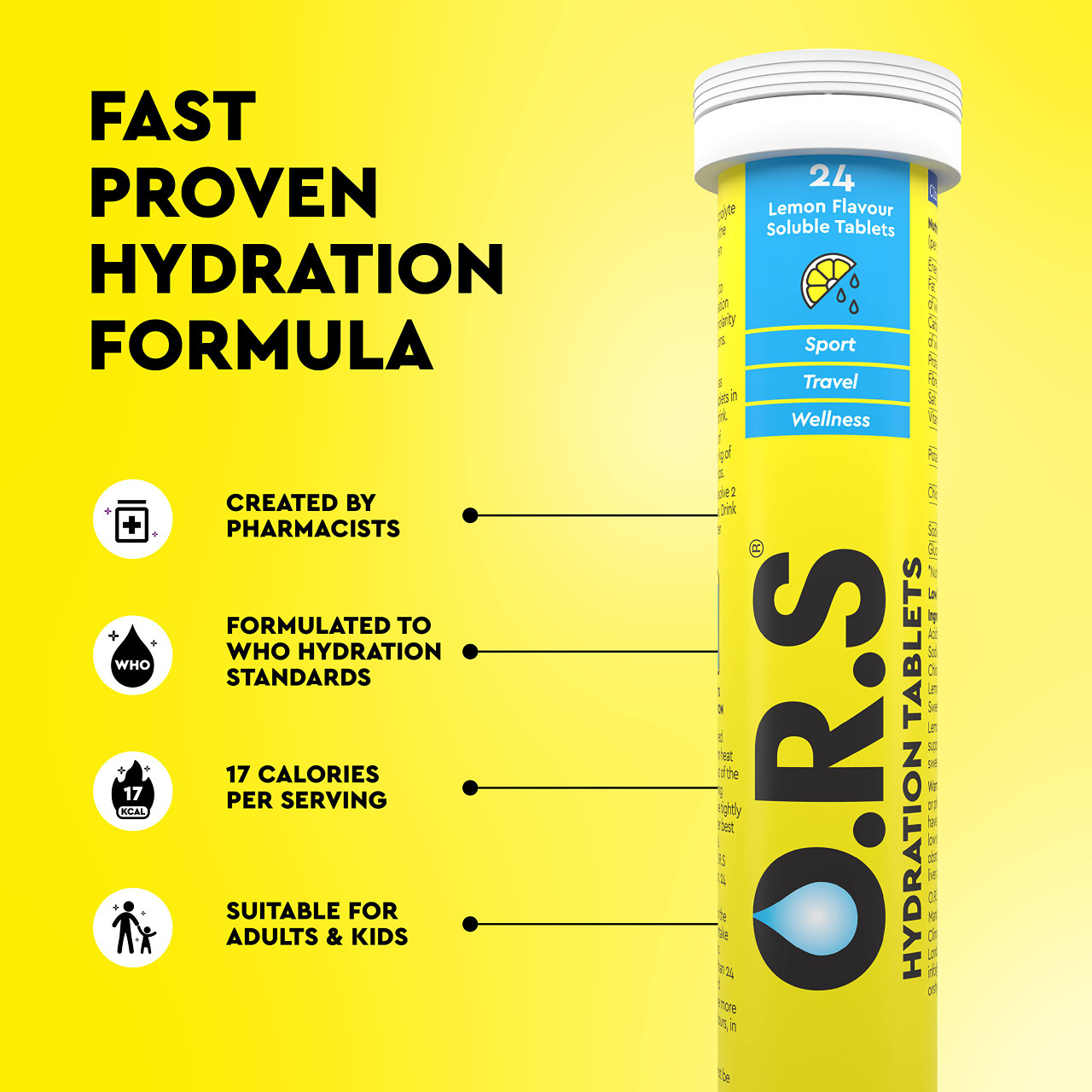 O.R.S Hydration Tablets - Lemon (Hydration), 24 count ( | Buy at
