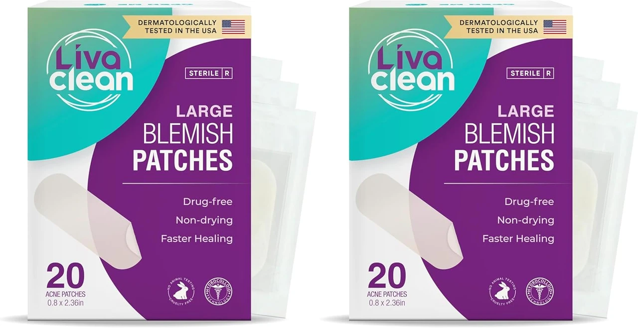 Livaclean 20 Ct Large Hydrocolloid Acne Patches - For Pore Spots Nose Face Cystic Pimple Zit Patch - Livaclean 20 Ct Large Hydrocolloid Acne Patches - For Pore Spots Nose Face Cystic Pimple Zit Patch -